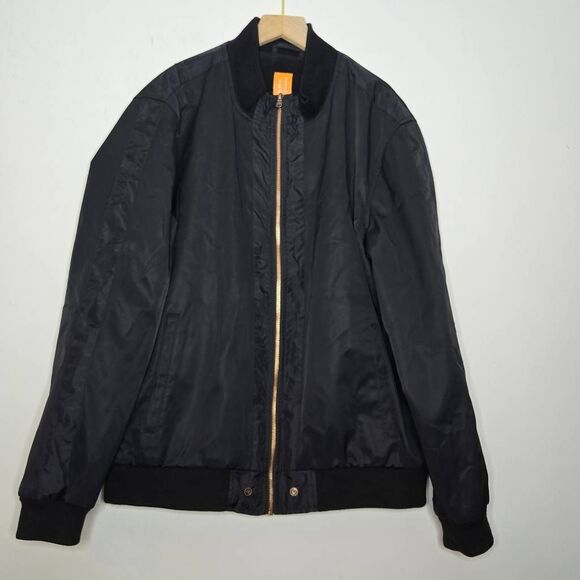 Robert Comstock Bomber Jacket Size Large Black - Picture 2 of 8